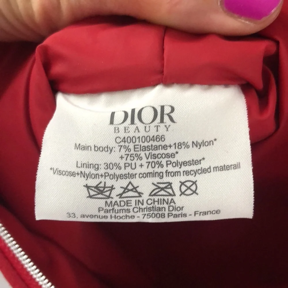 Dior Beauty Makeup Logo Small Luxury Pouch Gift Authentic Red - Picture 15 of 17